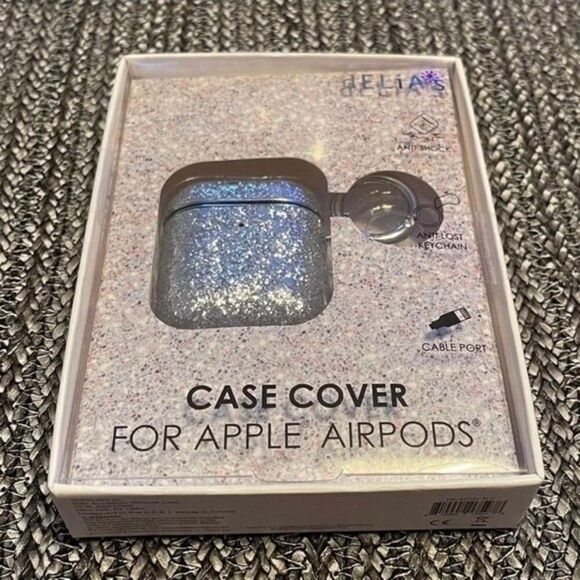 dELIA's Silver Glitter Apple Airpods Case Cover New in Box! - Picture 1 of 2